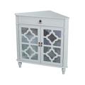 Infurniture 32 In. Rustic Style Accent Cabinet With Two Mirrored Doors - Grey AC1817-32-GR